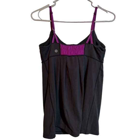 Lululemon Athletic Tank Top gray and purple woman size 10 Adjustable straps - Picture 6 of 7